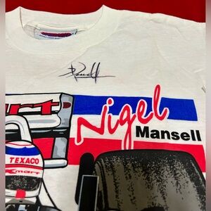 Collector’s Find Autographed Nigel Mansell 90’s F1 Indy Car XL T-Shirt